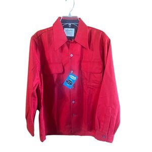 Vintage Men’s GOLDEN LINE Wool Button Shirt Medium  Red NWT